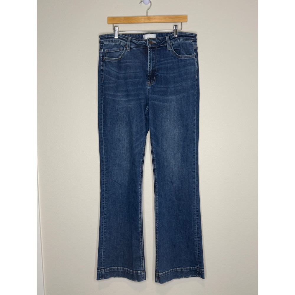 Vervet Women's Blue High Rise Flare Jeans Medium Wash Stretch Denim Sz 34